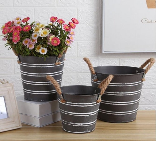 flower pot,metal pot,logo printed available,set of 6