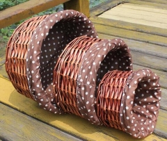 Storage baskets,gift baskets,wicker basket with removable liner,S/3