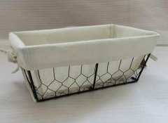 storage basket,wired basket with liner,gift basket
