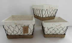 wire storage basket gift basket with liner set of 3