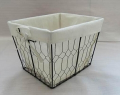 storage basket,wired basket with liner,gift basket