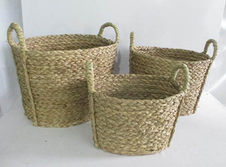 storage basket,laundry basket,made of rush,S/3