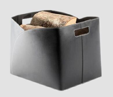 faux leather storage basket log basket