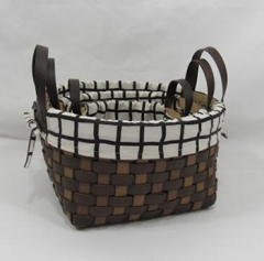 storage basket,gift basket,made of faux leather​​​​​​​ with fabric liner