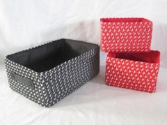 storage basket,made of PE straw with fabric liner and handle
