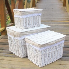 wicker storage basket cover set of 3