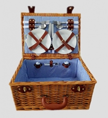 willow picnic basket set,picnic hamper,service for 2