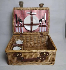 willow picnic basket set,picnic hamper,service for 2