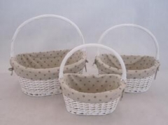 willow storage basket gift basket with liner set of 3