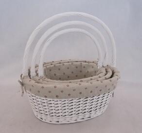 willow storage basket gift basket with liner set of 3