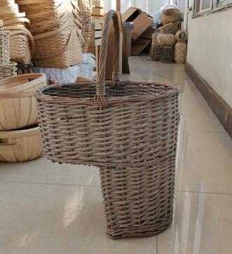 willow storage basket stair step basket