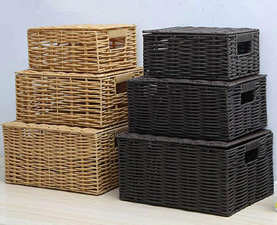 storage basket with lid resin basket with metal frame,S/3