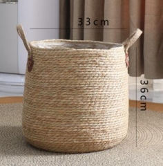 100% hand woven rush plant pot flower pot with plastic liner