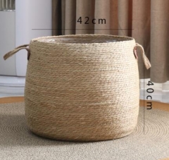 100% hand woven rush plant pot flower pot with plastic liner