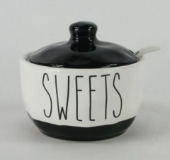 ceramic spice Jar with spoon